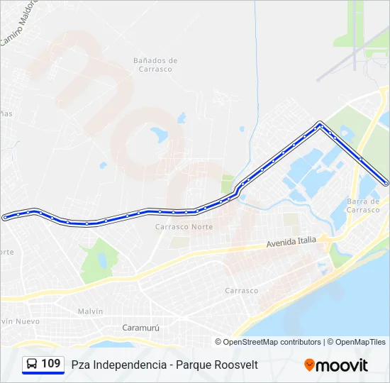 109 Ómnibus Line Map