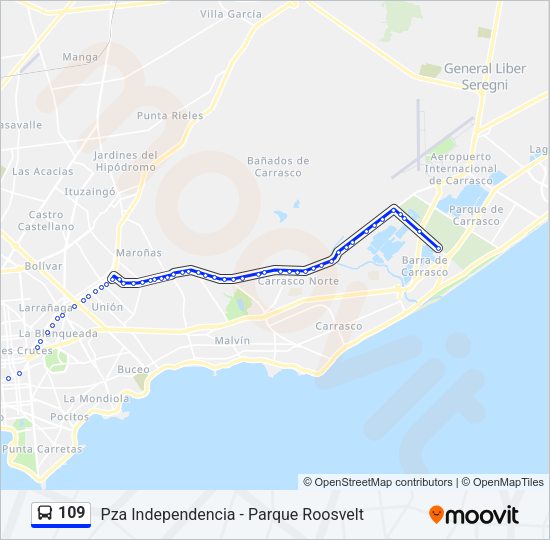 Mapa de 109 de Ómnibus