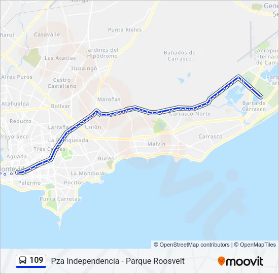 109 Ómnibus Line Map