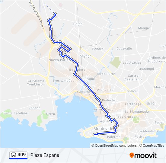 Mapa de 409 de Ómnibus