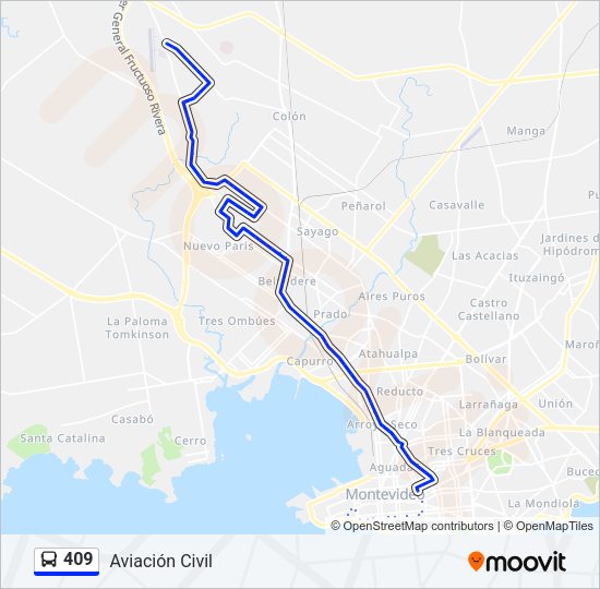 Mapa de 409 de Ómnibus
