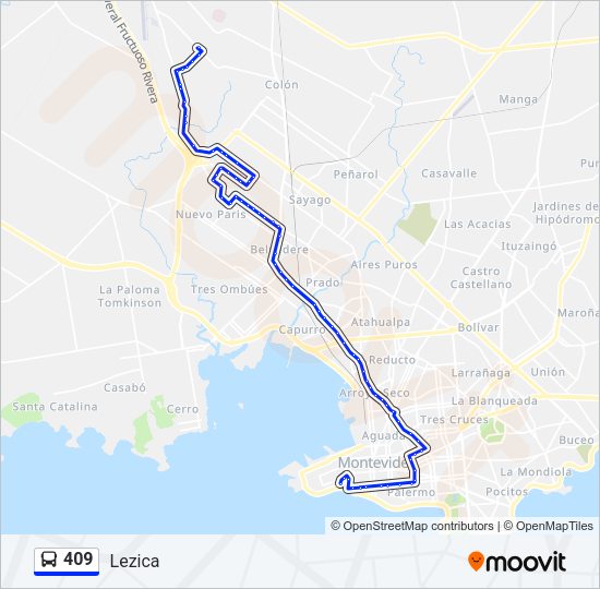 409 Ómnibus Line Map