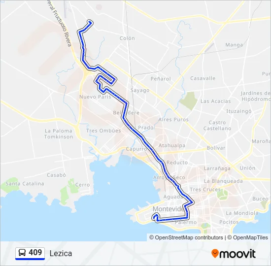 409 Ómnibus Line Map