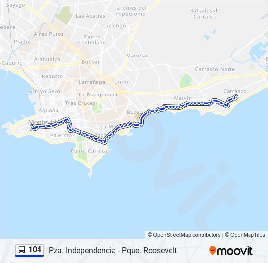 Mapa de 104 de Ómnibus