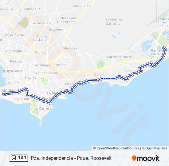 Mapa de 104 de Ómnibus