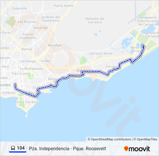 Mapa de 104 de Ómnibus