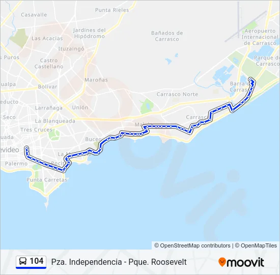 104 Ómnibus Line Map