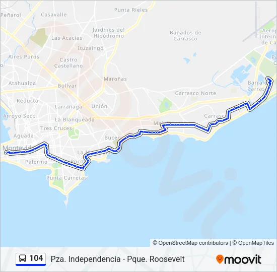 104 Ómnibus Line Map