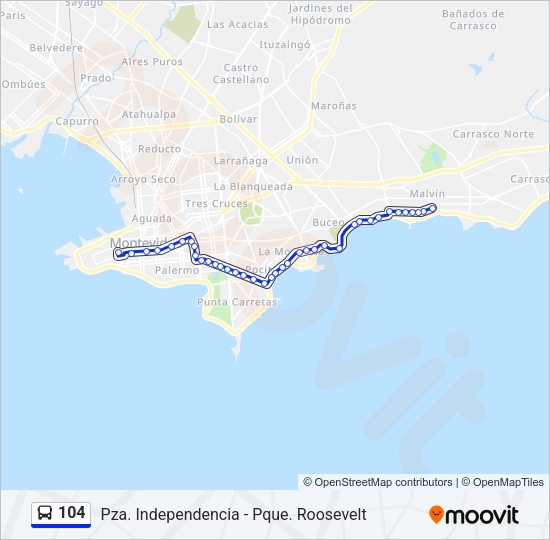 Mapa de 104 de Ómnibus