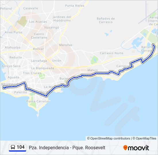 Mapa de 104 de Ómnibus