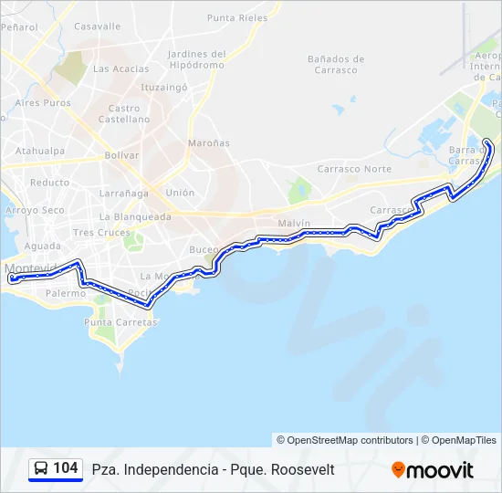 104 Ómnibus Line Map