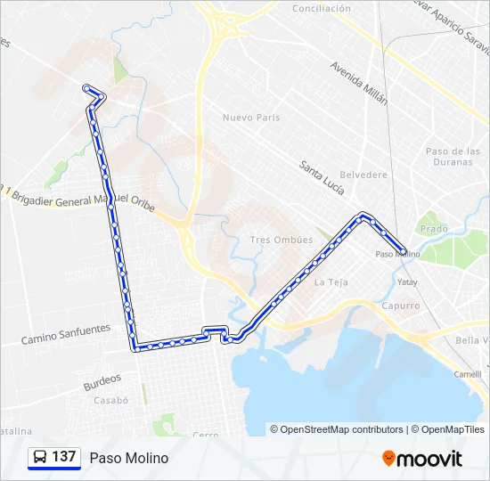 137 Ómnibus Line Map
