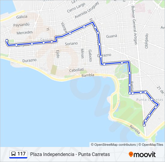 Mapa de 117 de Ómnibus