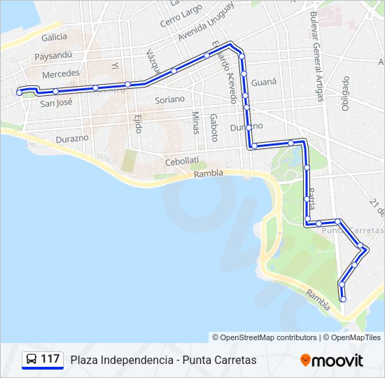 Mapa de 117 de Ómnibus