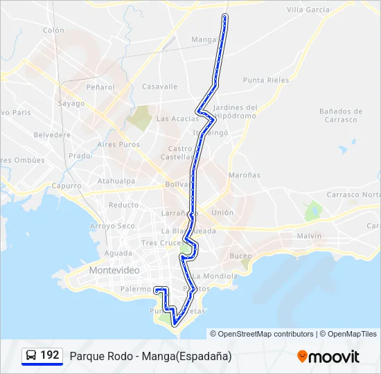 192 Ómnibus Line Map