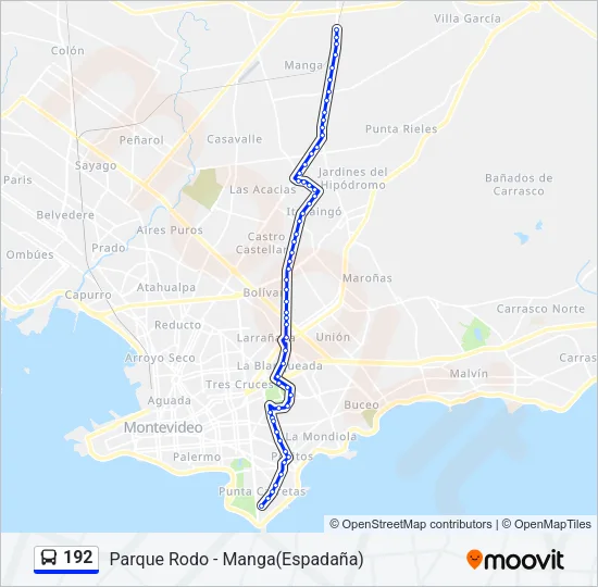 192 Ómnibus Line Map