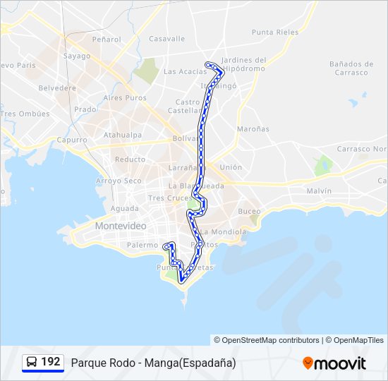 192 Ómnibus Line Map