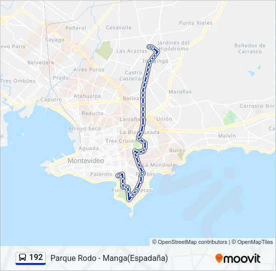 192 Ómnibus Line Map