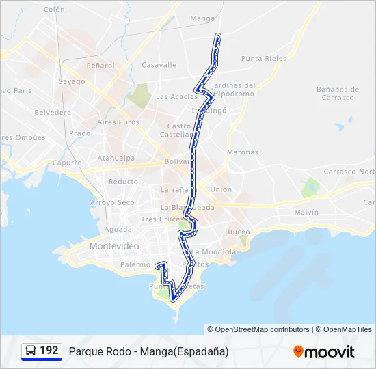 192 Ómnibus Line Map