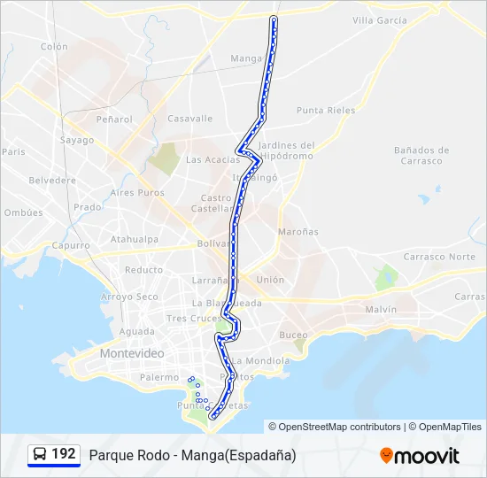 192 Ómnibus Line Map