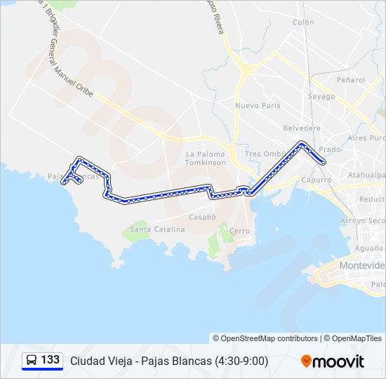 133 Ómnibus Line Map