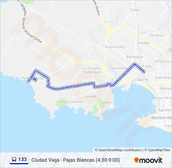 133 Ómnibus Line Map