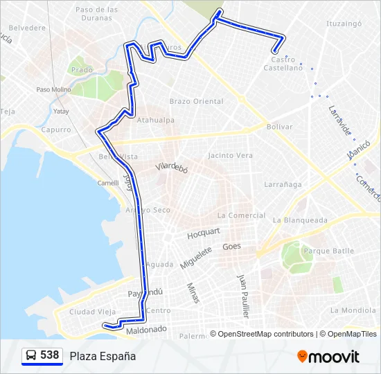 538 Ómnibus Line Map
