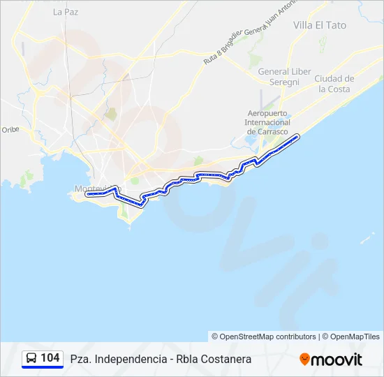 104 Ómnibus Line Map