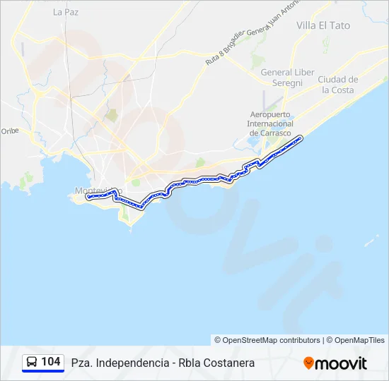 104 Ómnibus Line Map