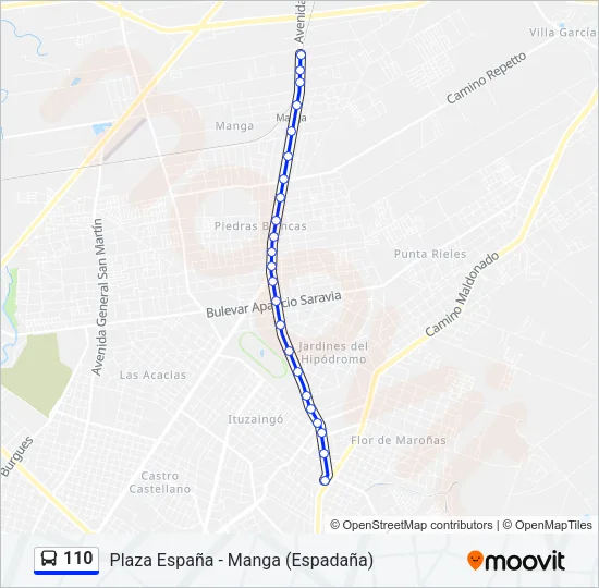 110 Ómnibus Line Map