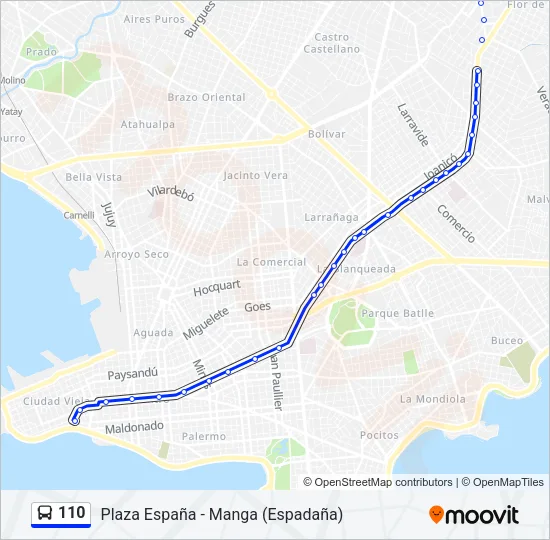 110 Ómnibus Line Map