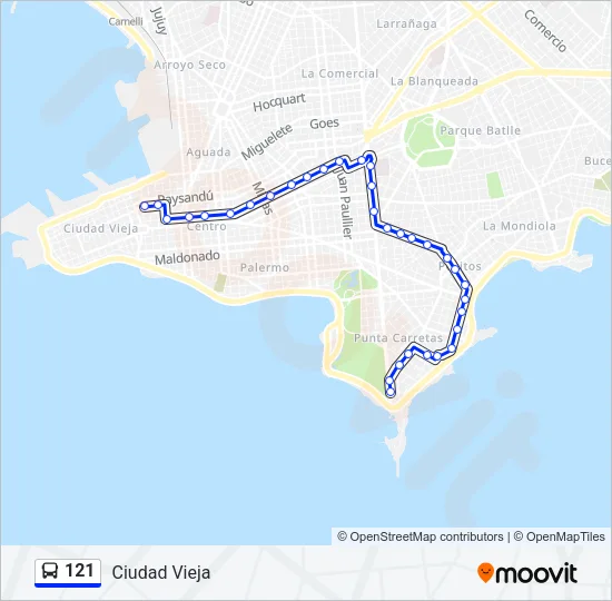 121 Ómnibus Line Map