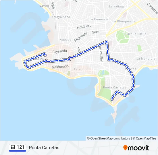 121 Ómnibus Line Map