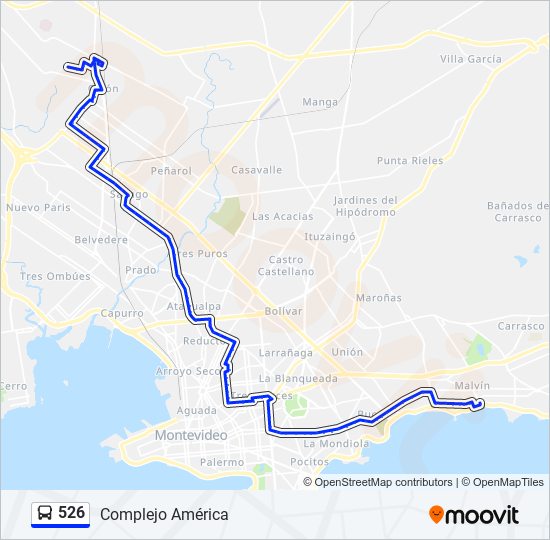 526 ómnibus Line Map