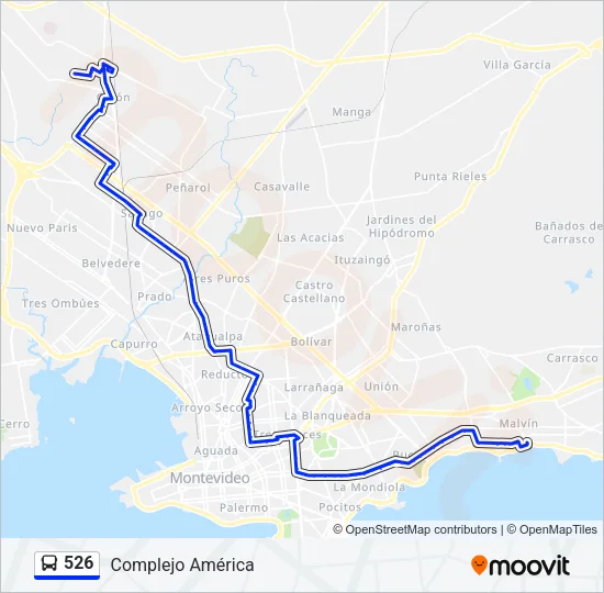 526 Ómnibus Line Map