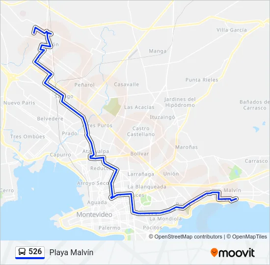 526 Ómnibus Line Map