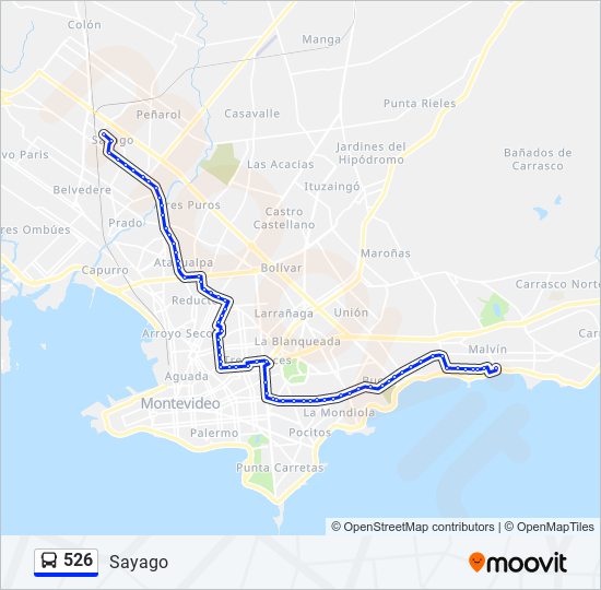 526 Ómnibus Line Map