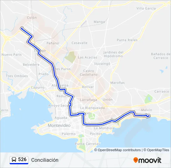 526 Ómnibus Line Map