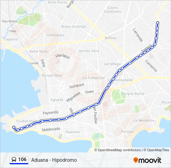 106 Ómnibus Line Map