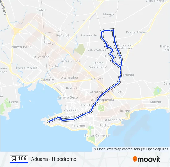 106 Ómnibus Line Map