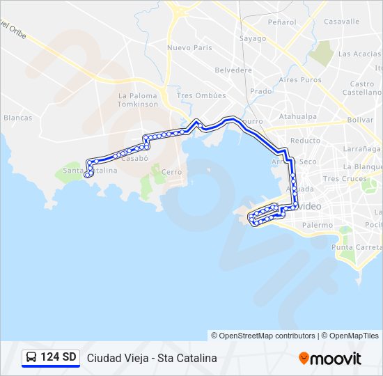 124 SD Ómnibus Line Map