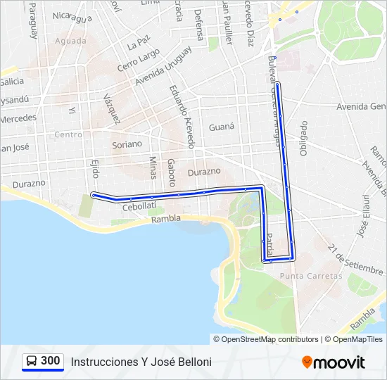 300 Ómnibus Line Map