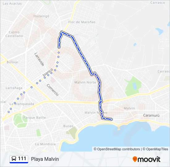 111 Ómnibus Line Map