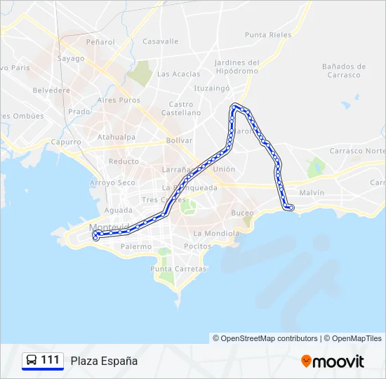 111 Ómnibus Line Map