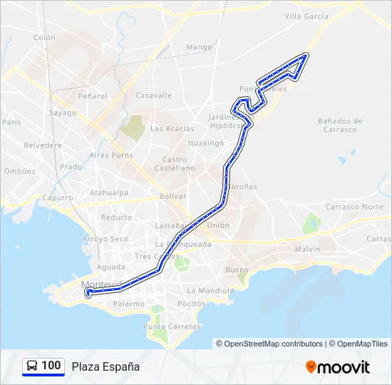 100 Ómnibus Line Map