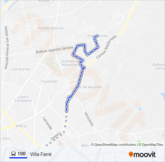 100 Ómnibus Line Map