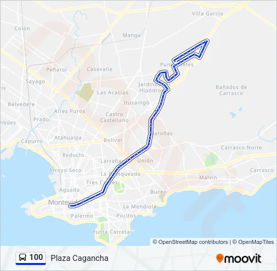 100 Ómnibus Line Map