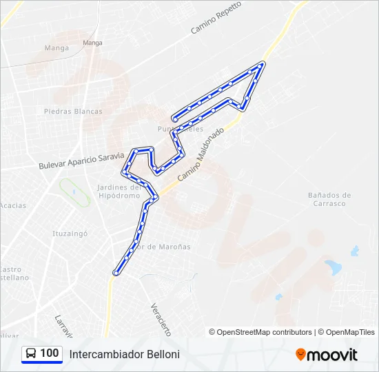 100 Ómnibus Line Map