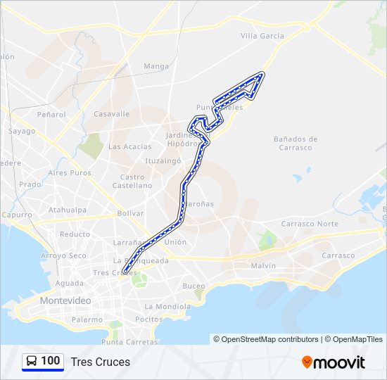 100 Ómnibus Line Map