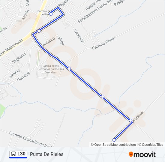 Mapa de L30 de Ómnibus
